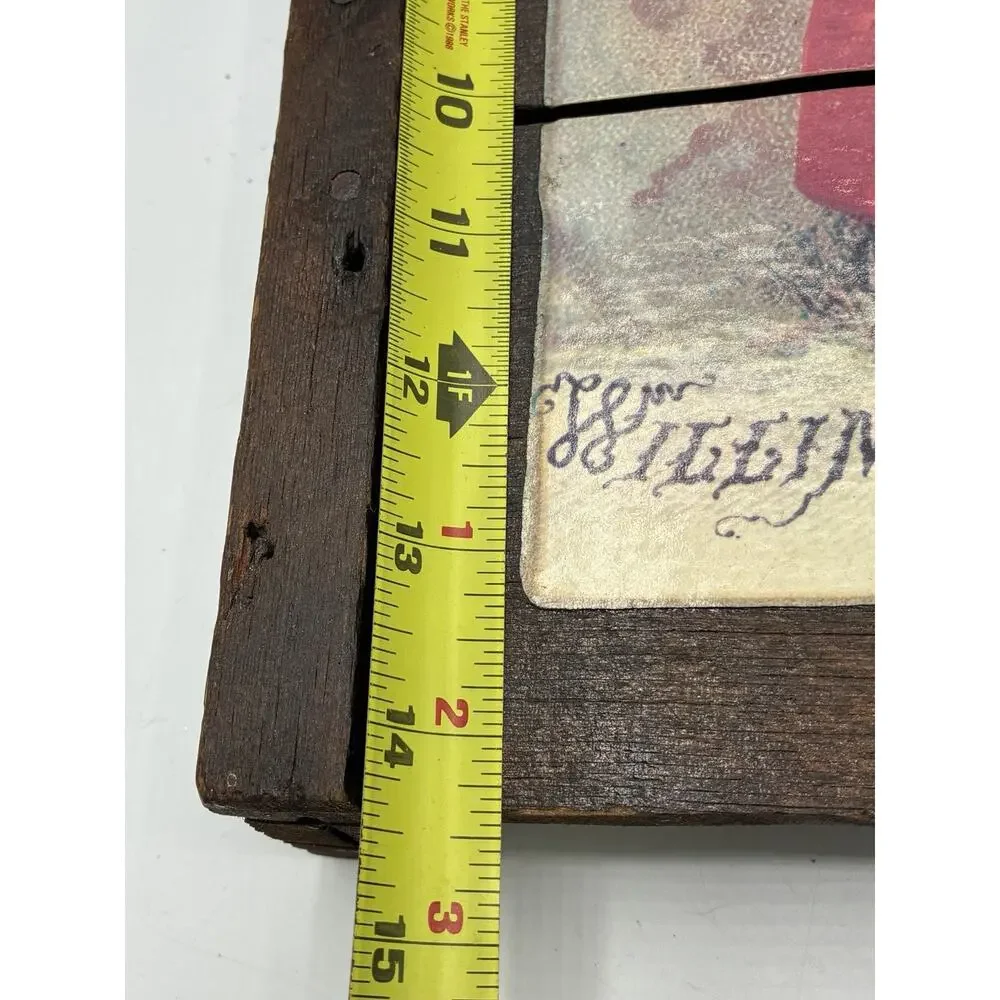 Farmhouse Wall Decor Vintage Style Willimantic Thread Image Barnwood Floral